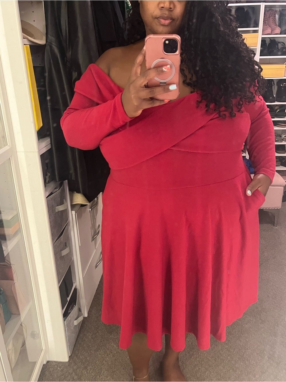 Plus size skater sweater dress
